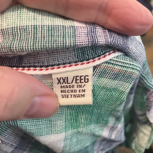 Weatherproof vintage Green Plaid Men's Shirt linen blend size XXL - Picture 8 of 8